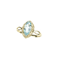 Anello in oro con Topazio Blu Cielo