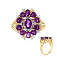 Anello in argento con Ametista Zambiana