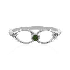 Anello in argento con Diamante Verde I3