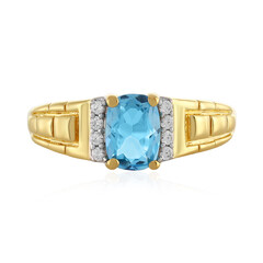 Anello in argento con Topazio Blu Svizzero