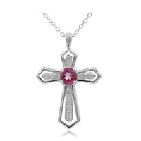 Collana in argento con Topazio Rosa