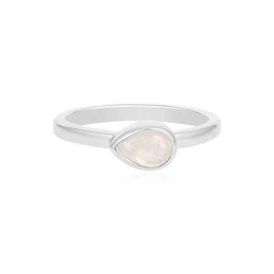 Anello in argento con Pietra di Luna Arcobaleno