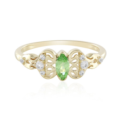 Anello in oro con Tsavorite della Tanzania