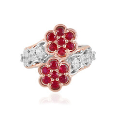 Anello in argento con Rubino Tanzania (Gems en Vogue)