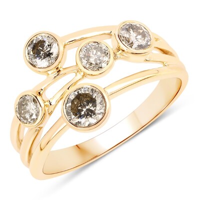 Anello in oro con Diamante Cioccolato I3