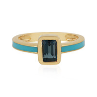 Anello in argento con Topazio Blu Londra