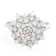 Anello placcato in platino con Zaffiro Padparadscha