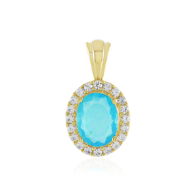 Ciondolo in argento con Opale Blu dell'Etiopia