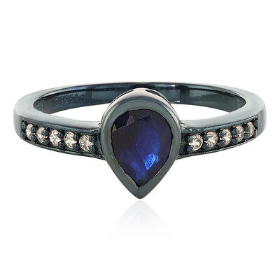 Anello in argento con Zaffiro Blu del Madagascar