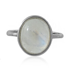 Anello in argento con Pietra di Luna Arcobaleno