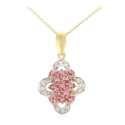 Collana in oro con Zaffiro Padparadscha (non riscaldato) (AMAYANI)