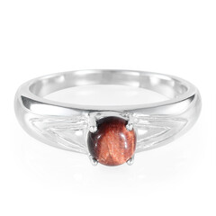 Anello da uomo in argento con Occhio di Tigre Rosso