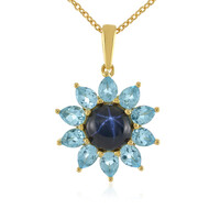 Collana in argento con Zaffiro Stellato Blu