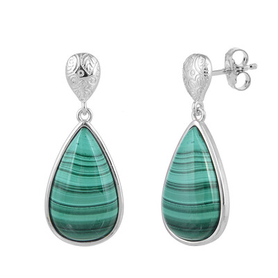 Orecchini in argento con Malachite