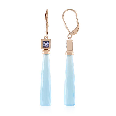 Orecchini in argento con Calcedonio Blu (KM by Juwelo)
