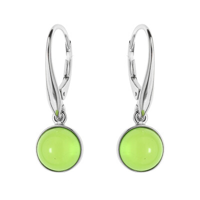 Orecchini in argento con Ambra Verde Colombiana (dagen)