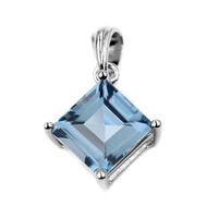 Ciondolo in argento con Topazio Blu Cielo