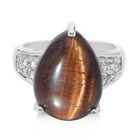 Anello in argento con Occhio di Tigre Rosso