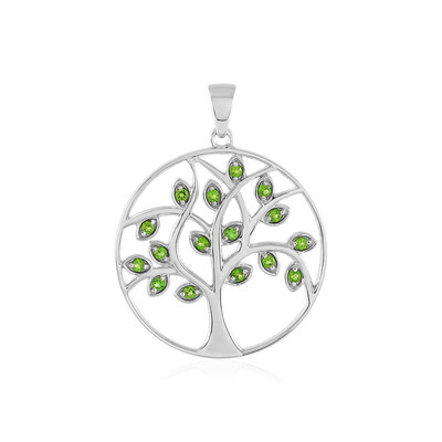 Ciondolo in argento con Diopside Russo