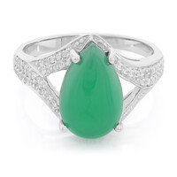 Anello in argento con Calcedonio Verde