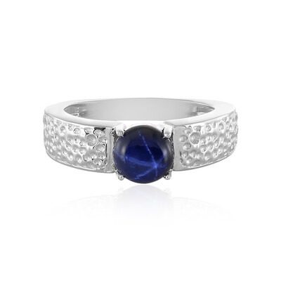 Anello in argento con Zaffiro Stellato Blu