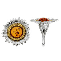 Anello in argento con Ambra Baltica