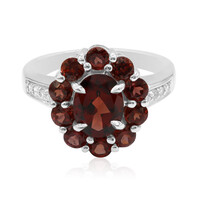 Anello in argento con Granato Mozambico