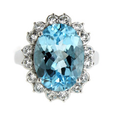 Anello in argento con Topazio Blu Cielo