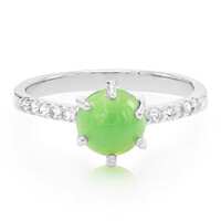 Anello in argento con Crisoprasio Imperiale