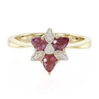 Anello in oro con Zaffiro Padparadscha (non riscaldato)