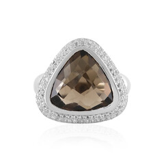 Anello in argento con Quarzo Fumè