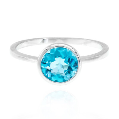 Anello in argento con Topazio Blu Svizzero