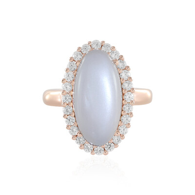 Anello in argento con Pietra di Luna Bianca (KM by Juwelo)
