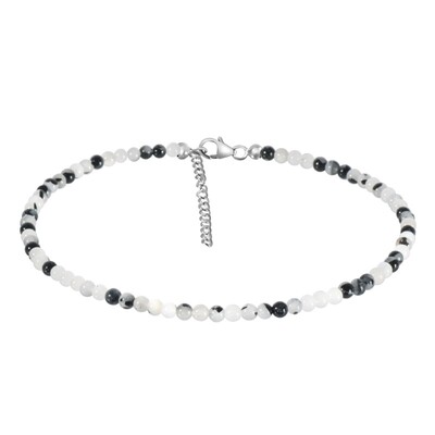 Collana in argento con Quarzo Rutilato Nero