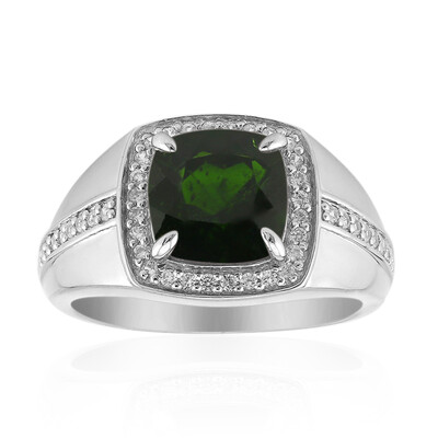 Anello in argento con Diopside Russo