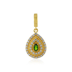 Ciondolo in argento con Diopside Russo