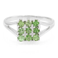 Anello in argento con Granato Menta Merelani