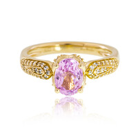 Anello in oro con Kunzite Brasiliana AAA (de Melo)