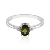Anello in argento con Moldavite