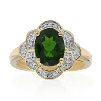 Anello in oro con Diopside Russo