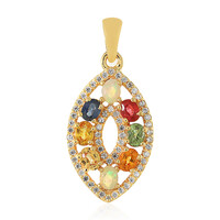 Ciondolo in argento con Zaffiro Fancy
