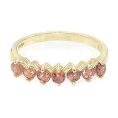 Anello in oro con Zaffiro Padparadscha (non riscaldato)