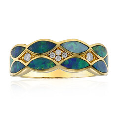 Anello in oro con Opale Nero di Lightning Ridge (CIRARI)