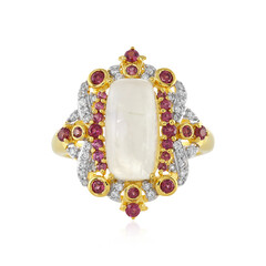 Anello in argento con Pietra di Luna Arcobaleno
