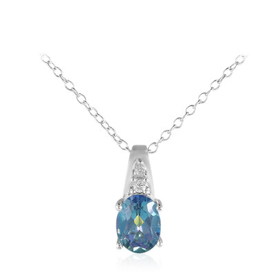 Collana in argento con Topazio Mistico Blu Colomba
