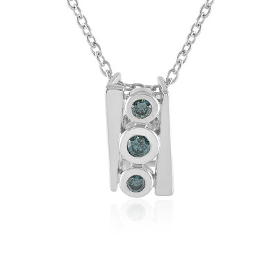 Collana in argento con Diamante Blu I2