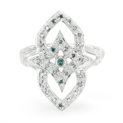 Anello placcato in platino con Diamante Fancy