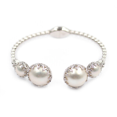 Bracciale in argento con Perla Mabe (Dallas Prince Designs)