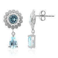 Orecchini in argento con Topazio Blu Cielo