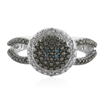 Anello in argento con Diamante Blu I3